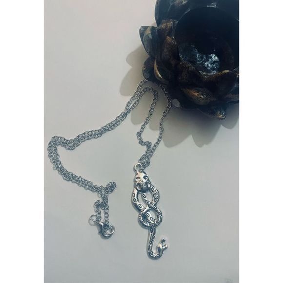 SILVER GOTH SNAKE NECKLACE - Picture 6 of 7